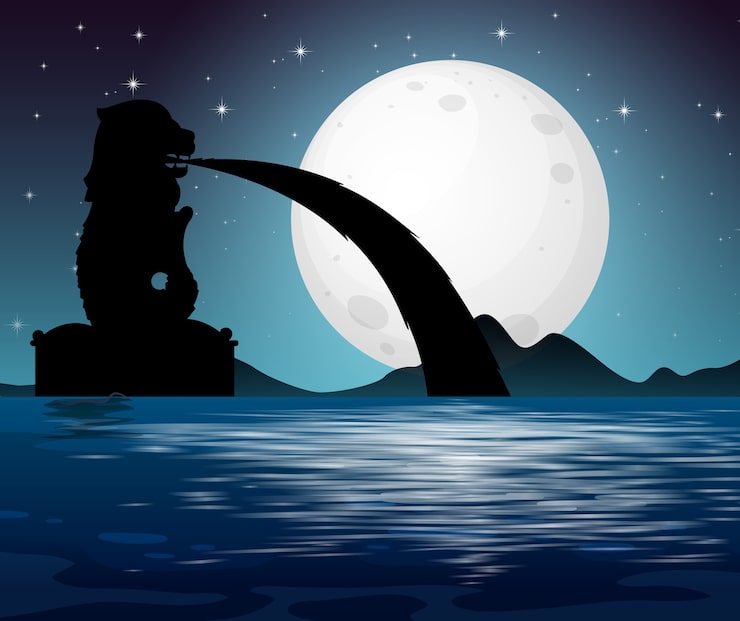 Ruhige Nachtszene oder Mond